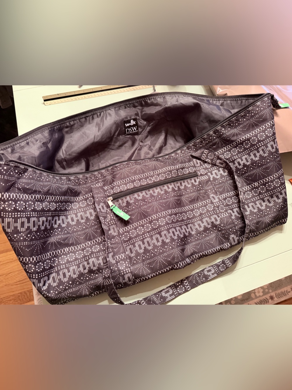 DSW Black and White Patterned Tote